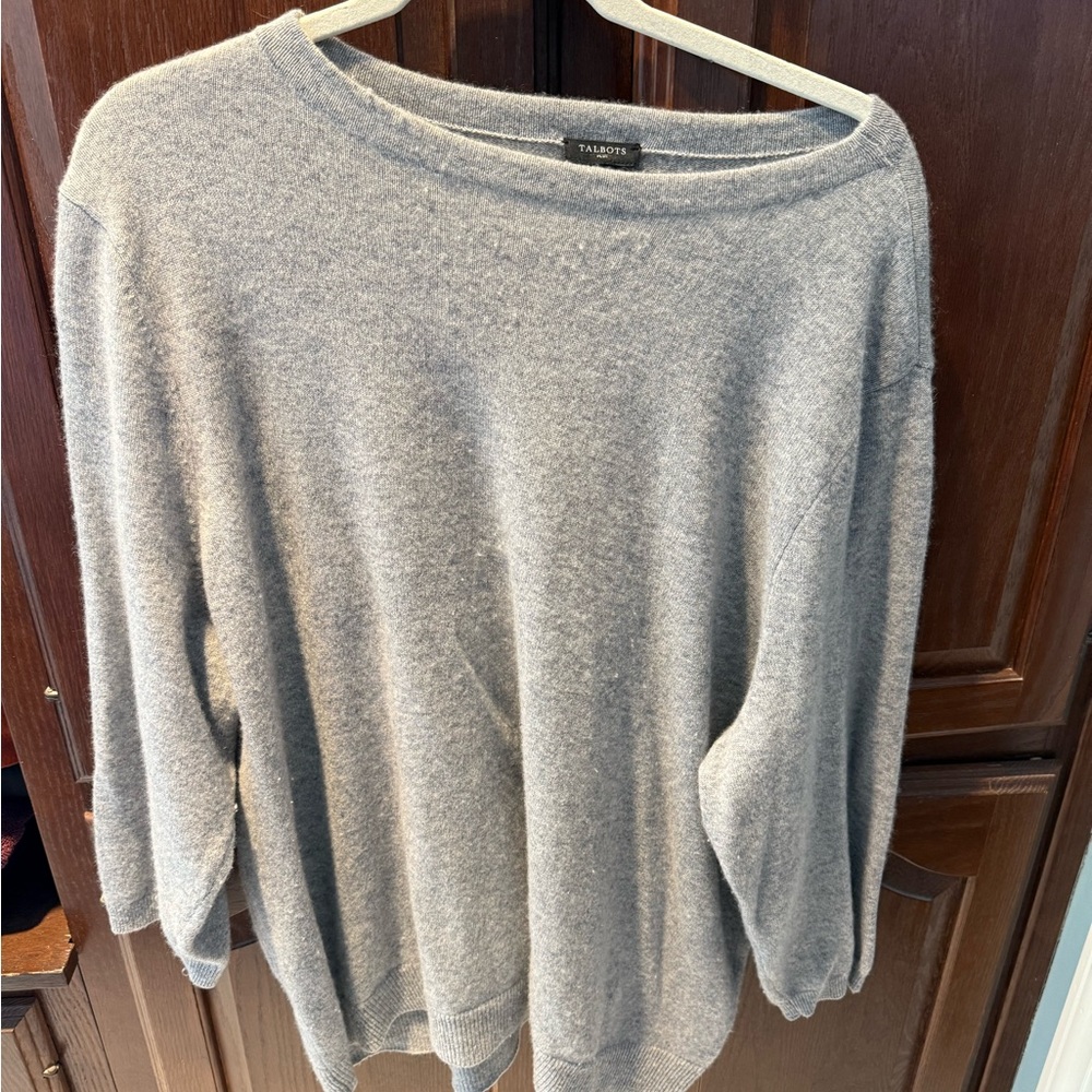 Gray cashmere Talbots Women's Sweater 3x